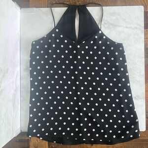 Express black/white polka dot Barcelona top